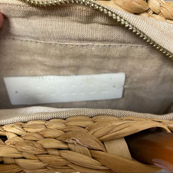 Poolside Straw Bag with Leather Strap - Picture 9 of 10